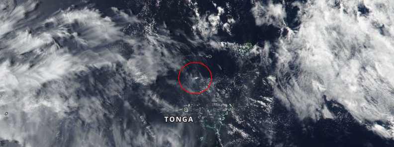 Metis Shoal volcano starts erupting, Aviation Color Code Orange, Tonga