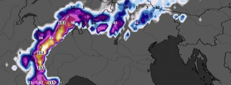 Red warnings issued, major snowfall with avalanche threat over northwest Italy
