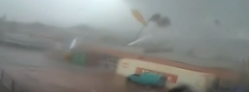 Brutal tornado captured ripping through a factory in Kalamata, Greece