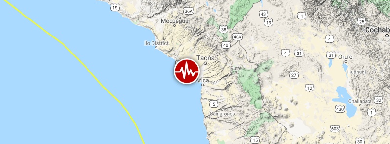 Shallow M6.0 earthquake near the coast of Arica, Chile