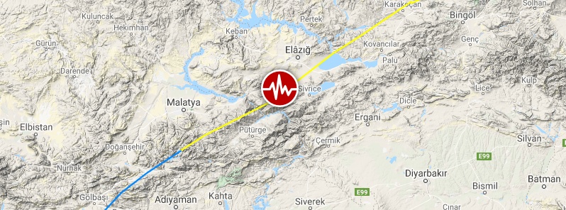 Very strong and shallow M6.8 earthquake hits eastern Turkey