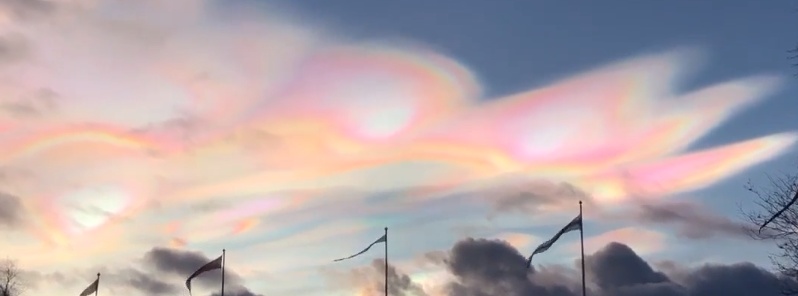 Intense outbreak of polar stratospheric clouds (PSCs) around the Arctic Circle
