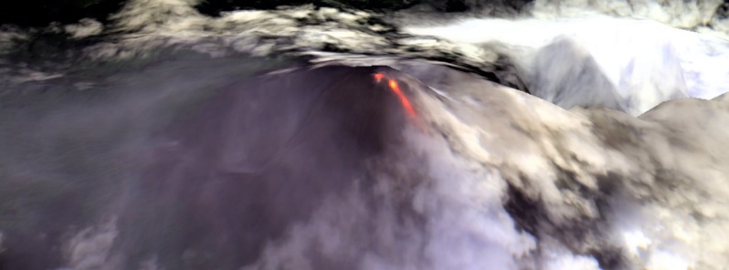 Sentinel-2 captures lava flowing from Sangay volcano, Ecuador