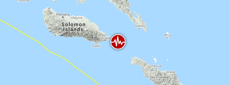Strong and shallow M6.3 earthquake hits near the coast of Solomon Islands