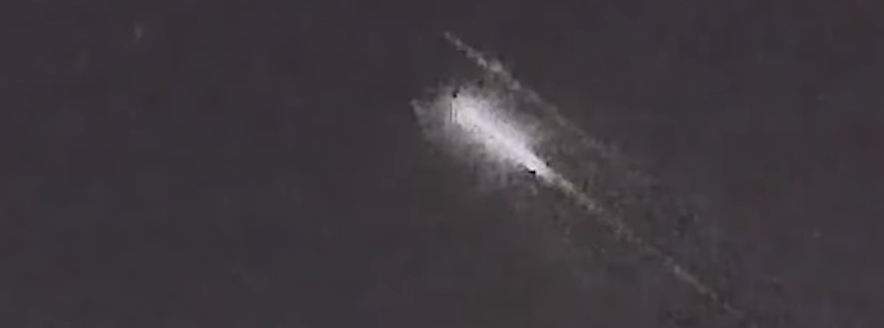Space debris entry recorded over Los Angeles, California