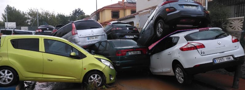 Severe hailstorm hits Malaga, causing major tailbacks and power disruptions, Spain
