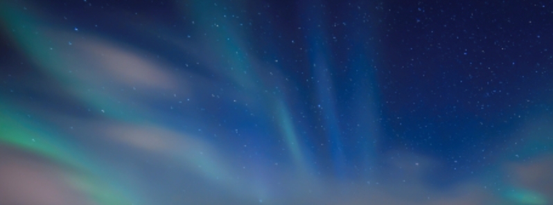 Rare, vivid blue auroras seen over Norway’s Lofoten Islands