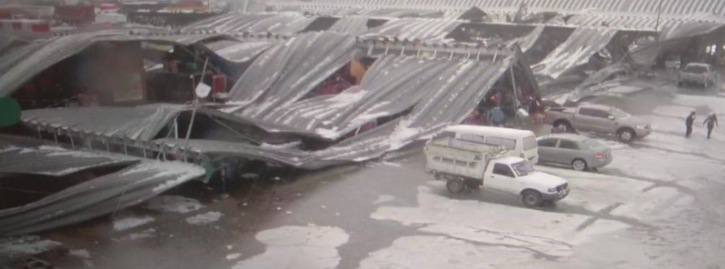 Intense hailstorm hits Mexico’s capital, destroying its main food market