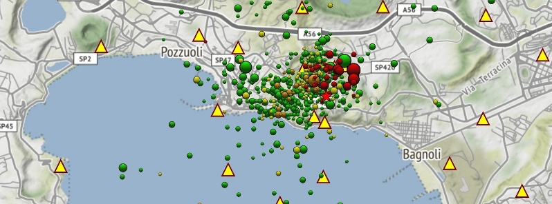 Earthquake swarm in Campi Flegrei area, Italy