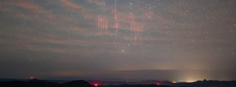 Red sprites and airglow over West Texas