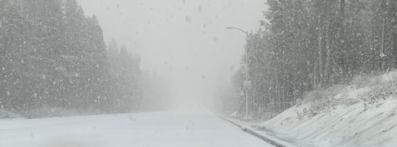 Late-season storm brings snow to Sierra Nevada, California