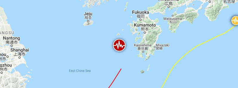 Shallow M6.0 earthquake hits northwest of Ryukyu Islands, Japan