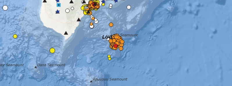 Earthquake swarm under Lōʻihi volcano, Hawaii
