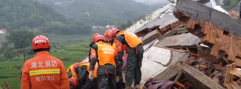 Two months’ worth of rain triggers deadly landslide in Hubei, leaving at least 9 people missing, China