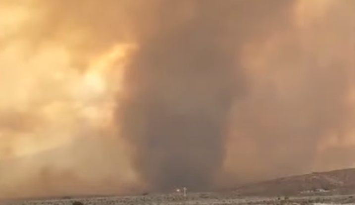 First-ever fire tornado warning issued by the NWS, California