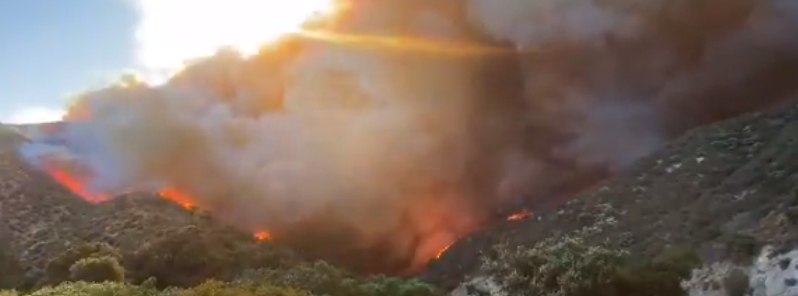 Lake Fire explodes to more than 4 450 ha (11 000 acres) in just 2 days, California