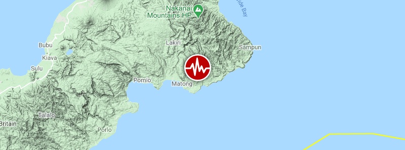 Strong and shallow M6.1 earthquake hits New Britain region, Papua New Guinea