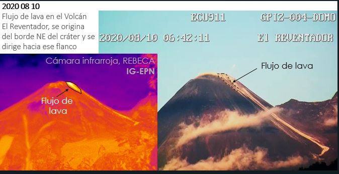 High-level explosive activity continues at Reventador, new lava flow reported, Ecuador