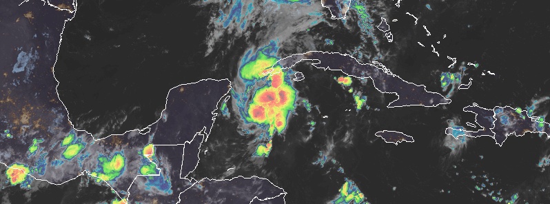Tropical Storm “Marco” forecast to move over or near the Yucatan Peninsula on August 22