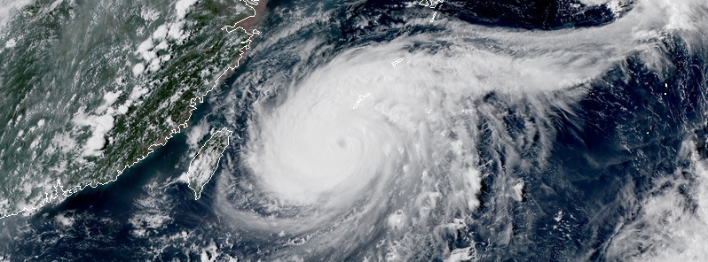 Typhoon “Maysak” approaching Okinawa, on its way toward the Korean Peninsula