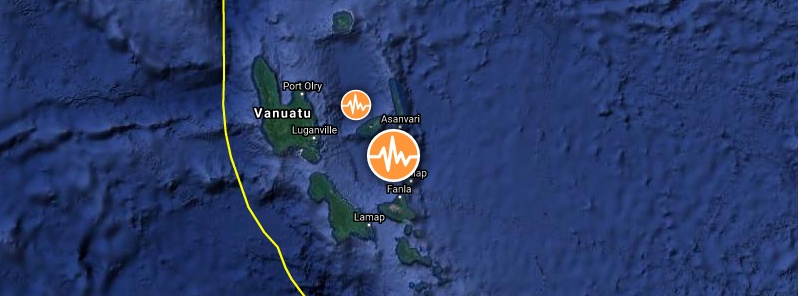 Deep M6.4 earthquake hits near the coast of Ambrym, Vanuatu