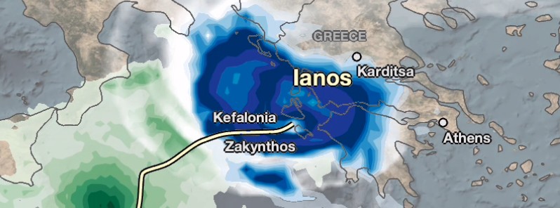 Heavy rainfall dumped by Medicane Cassilda (Ianos) visualized