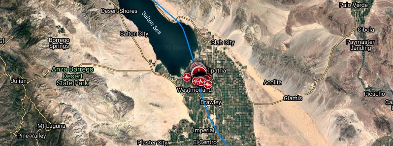 Intense earthquake swarm near Salton Sea, California
