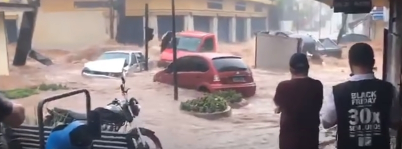 Widespread, damaging floods hit Sao Paulo after a month’s worth of rain in one hour, Brazil