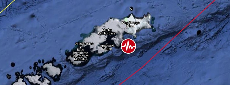 Shallow M6.0 earthquake hits South Shetland Islands, Antarctica