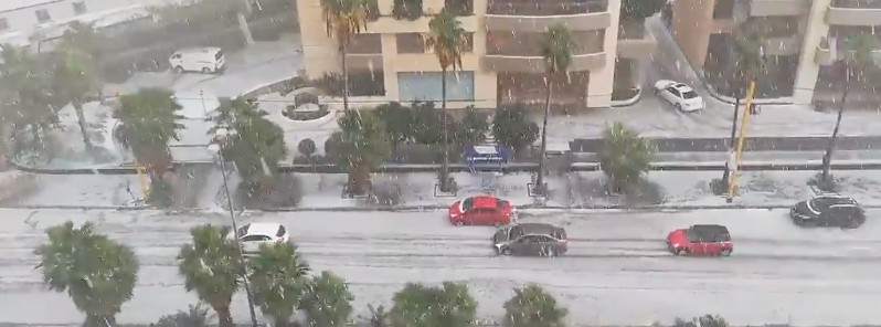 Historic hailstorm hits Beirut, Lebanon