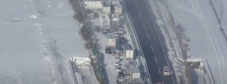 Heavy snowfall causes massive pileup of 130 vehicles in northeastern Japan