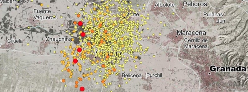Intense earthquake swarm north of Granada, Spain