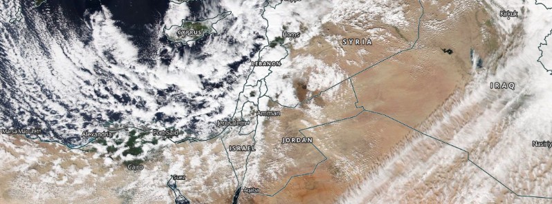 Disruptive snow falling over Syria, Lebanon and Israel