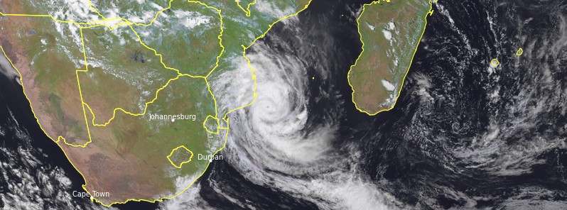 Tropical Cyclone “Guambe” intensifying over the Mozambique Channel