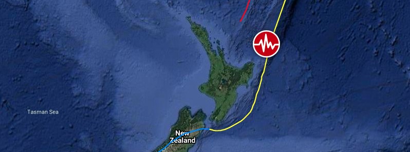 Very strong M7.2 earthquake hits off the east coast of North Island, New Zealand