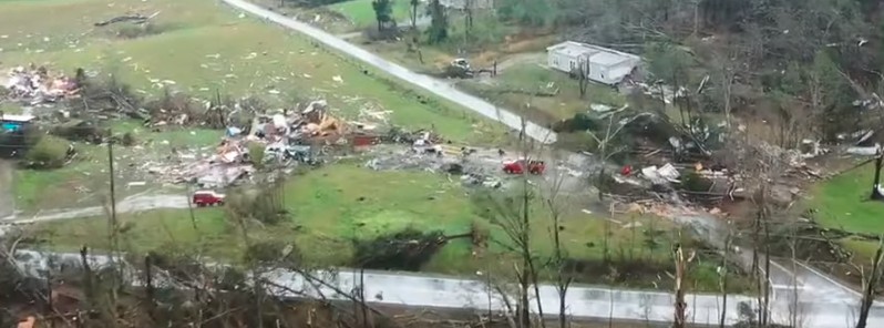 Extensive damage after deadly tornadoes rip through Alabama, U.S.