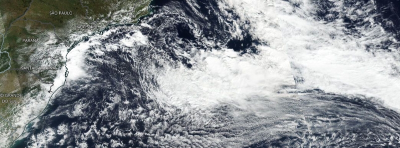Rare Subtropical Storm “Potira” forms off the coast of Brazil