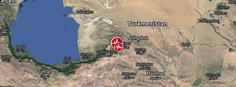 Shallow M5.4 earthquake hits Iran – Turkmenistan border region, injuring 25 people