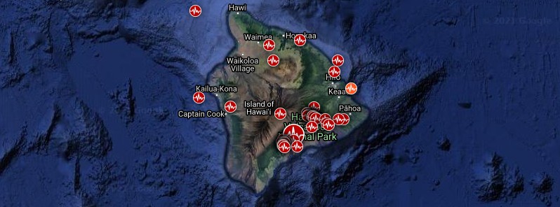 Strong earthquake swarm under Kilauea, Alert Level raised to Watch, Hawaii