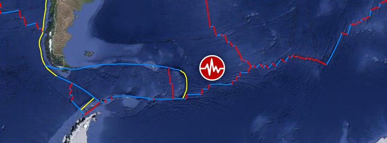 Shallow M6.0 earthquake hits east of the South Sandwich Islands