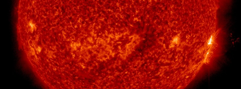 Moderately strong M1.4 solar flare erupts, CME produced