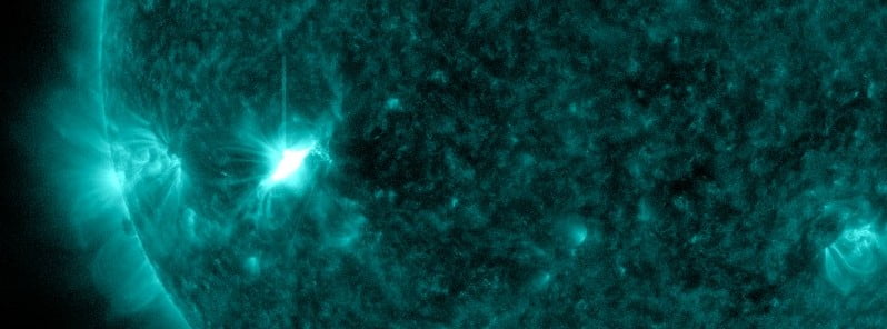 Moderately strong M1.4 solar flare erupts from AR 2974