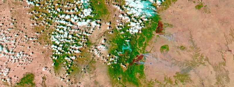 Wildfires in New Mexico on April 23, 2022 (SWIR)