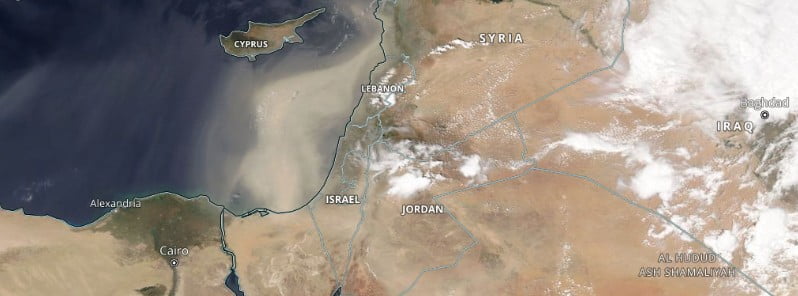 aqua modis middle east dust storm april 24, 2022