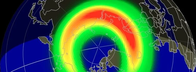 Aurora forecast model run 17:50 UTC on April 14, 2022