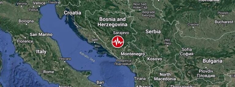 bih earthquake april 22 2022 location map