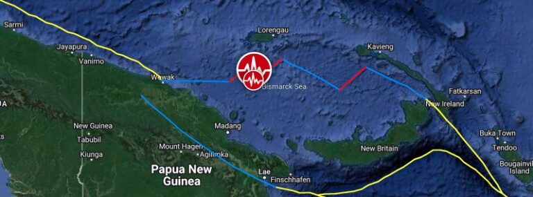 bismarck sea m6.0 earthquake april 28 2022 location map