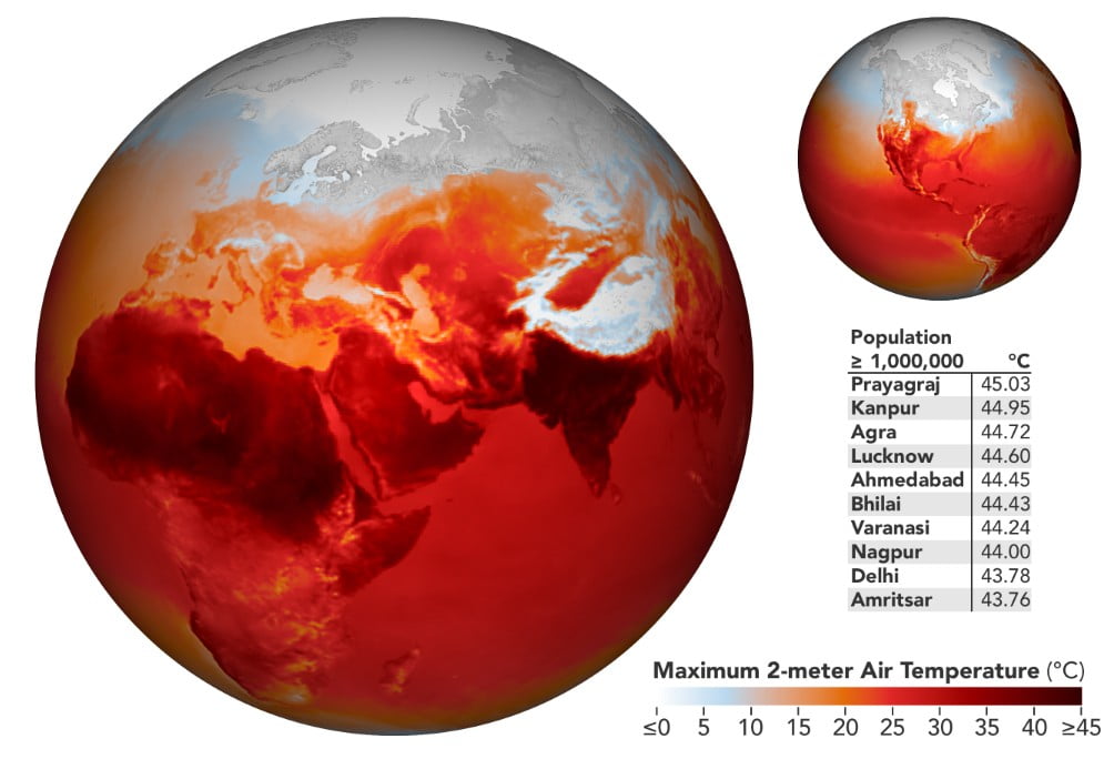 maximum 2-m air temperature fo april 27 2022