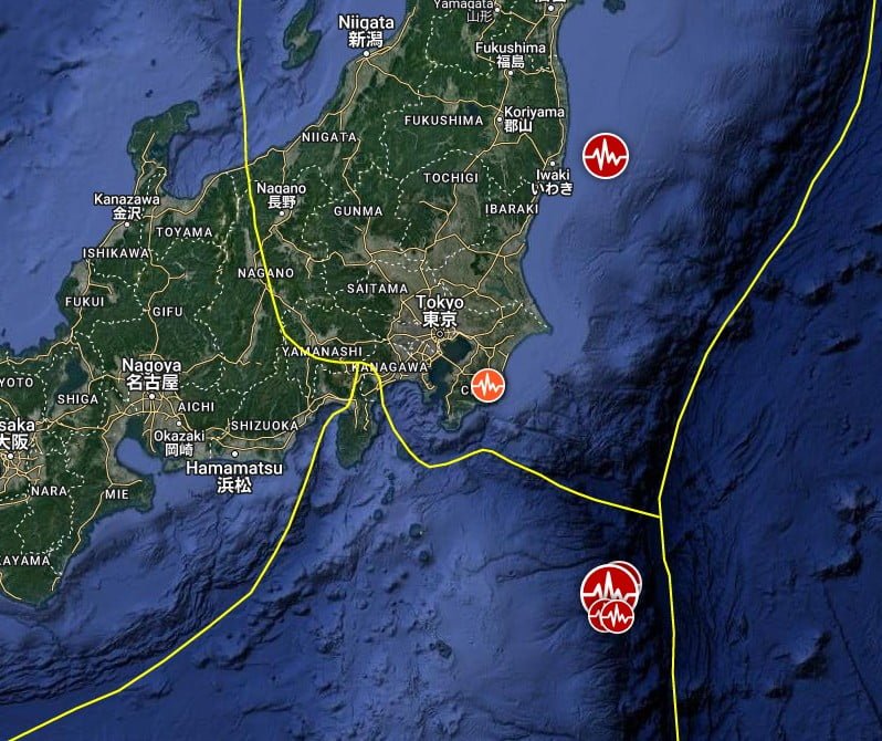 M6.1 earthquake may 22, 2022 off the east coast of Hachijojima Island, Japan