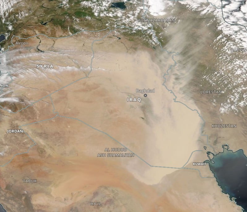 dust storm over iraq on may 16 2022 noaa-20 viirs bg